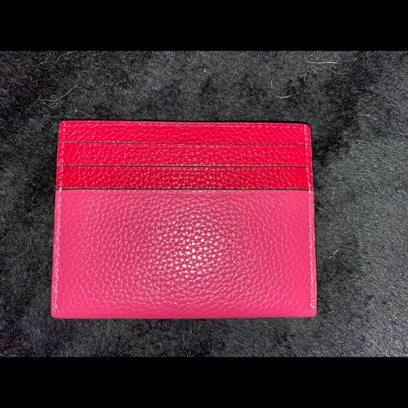 EUC Coach Card Case Bright Cherry - Picture 2 of 3